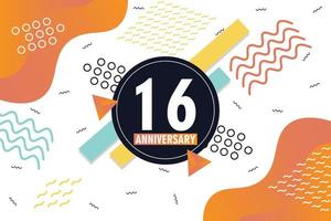 th anniversary celebration logotype with colorful abstract background design with geometrical shapes vector design