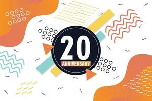 th anniversary celebration logotype with colorful abstract background design with geometrical shapes vector design