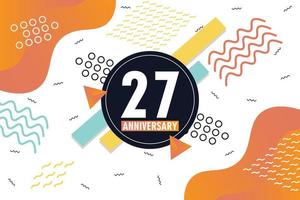 th anniversary celebration logotype with colorful abstract background design with geometrical shapes vector design