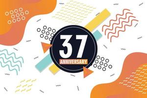 th anniversary celebration logotype with colorful abstract background design with geometrical shapes vector design