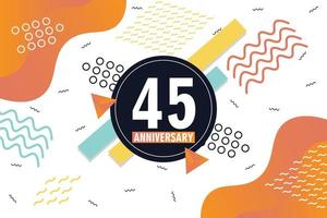 th anniversary celebration logotype with colorful abstract background design with geometrical shapes vector design