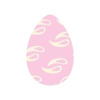 Easter egg in trendy pink with abstract simple pattern in trendy hue. Happy Easter. Holyday. Sticker vector