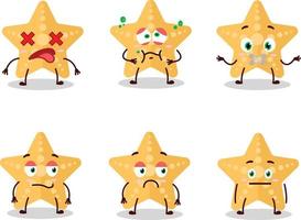 Yellow starfish cartoon character with nope expression vector