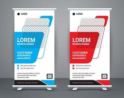 Modern roll up banner design stand template free vector