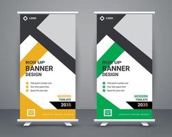 Modern roll up banner design stand template free vector