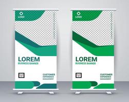 Modern roll up banner design stand template free vector