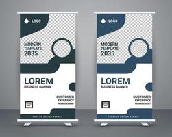 Modern roll up banner design stand template free vector