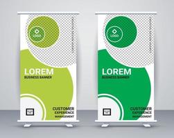 Modern roll up banner design stand template free vector