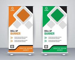 Modern roll up banner design stand template free vector