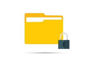 Vector folder icon with lock secret security document directory encryption technology icon