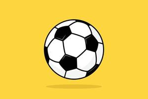 Football ball cartoon soccer ball isolated on yellow background vector illustration