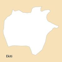 High Quality map of Ekiti is a region of Nigeria vector