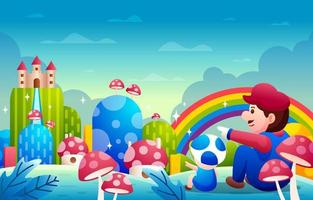 A Plumber with Mushroom Background vector
