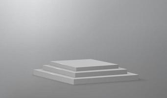 3d realistic square podium or pedestal on empty studio background vector