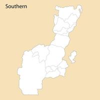 High Quality map of Southern is a region of Ethiopia vector