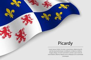 Wave flag of Picardy is a region of France. Banner or ribbon vector