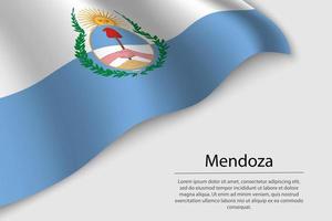 Wave flag of Mendoza is a state of Argentina vector