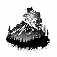 mountain silhouette AI Generated photo