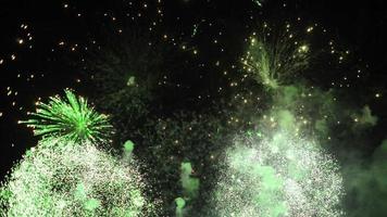 A colourful fireworks display in the sky video