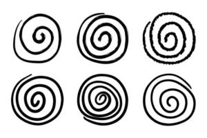 Set of swirling circles. Swirling grungy elements vector