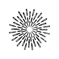 Sketch star burst line. Starburst explosion. Vector sun rays frame. Hand drawn boom.