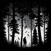 forest silhouette AI Generated photo
