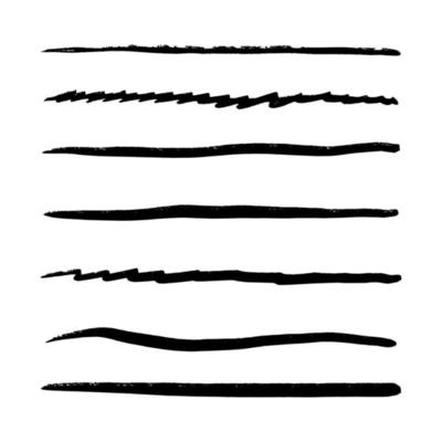Vector set of hand drawn underline.
