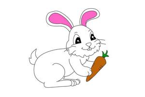 Cute bunny isolated on white background. Vector illustration.