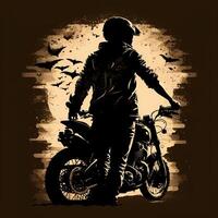 biker silhouette AI Generated photo