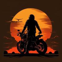 biker silhouette AI Generated photo