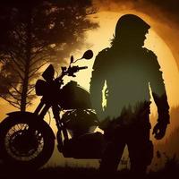 biker silhouette AI Generated photo