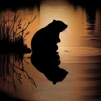 beaver silhouette AI Generated photo