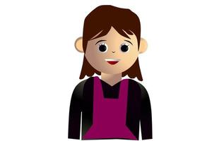 Famele cook cartoon avatar isolated on white background. Vector illustration.