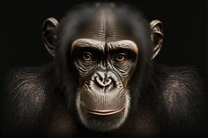 chimpancé rostro. cerca arriba. ai generado foto