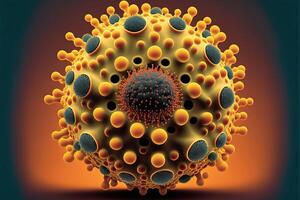 AI Generated Medical illustration of Monkeypox virus abstract background. photo