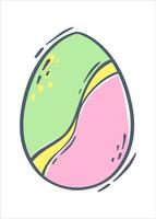 Colored Easter egg. Decorated egg for the spring holiday. Flat vector illustration for concept design. isolated object.