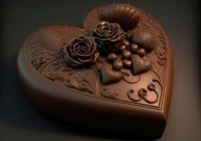 Heart shaped chocolate for valentine's day. photo