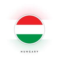 Hungary round flag template design vector