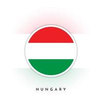 Hungary round flag template design vector