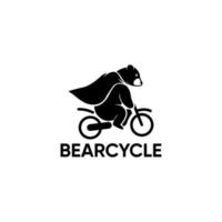 bicicleta de oso logo diseño.eps vector