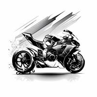 sport bike black and white photo