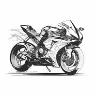 sport bike black and white photo