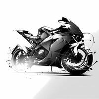 sport bike black and white photo