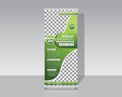 School Admission Roll Up Banner Template vector