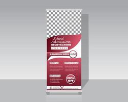 School Admission Roll Up Banner Template vector