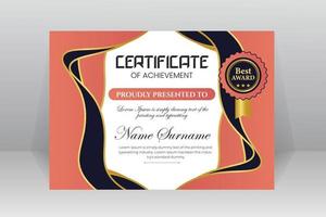 Modern Certificate Template Vector Design