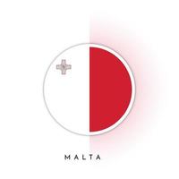 Malta round flag template design vector