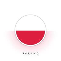 Poland round flag template design vector