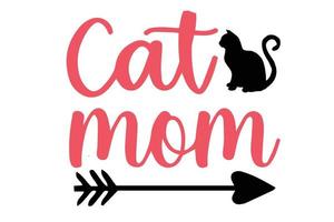 cat mom t shirt design vector