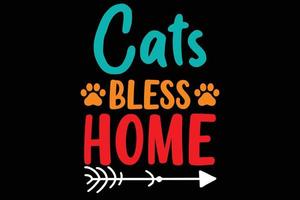 cat bless home design vector